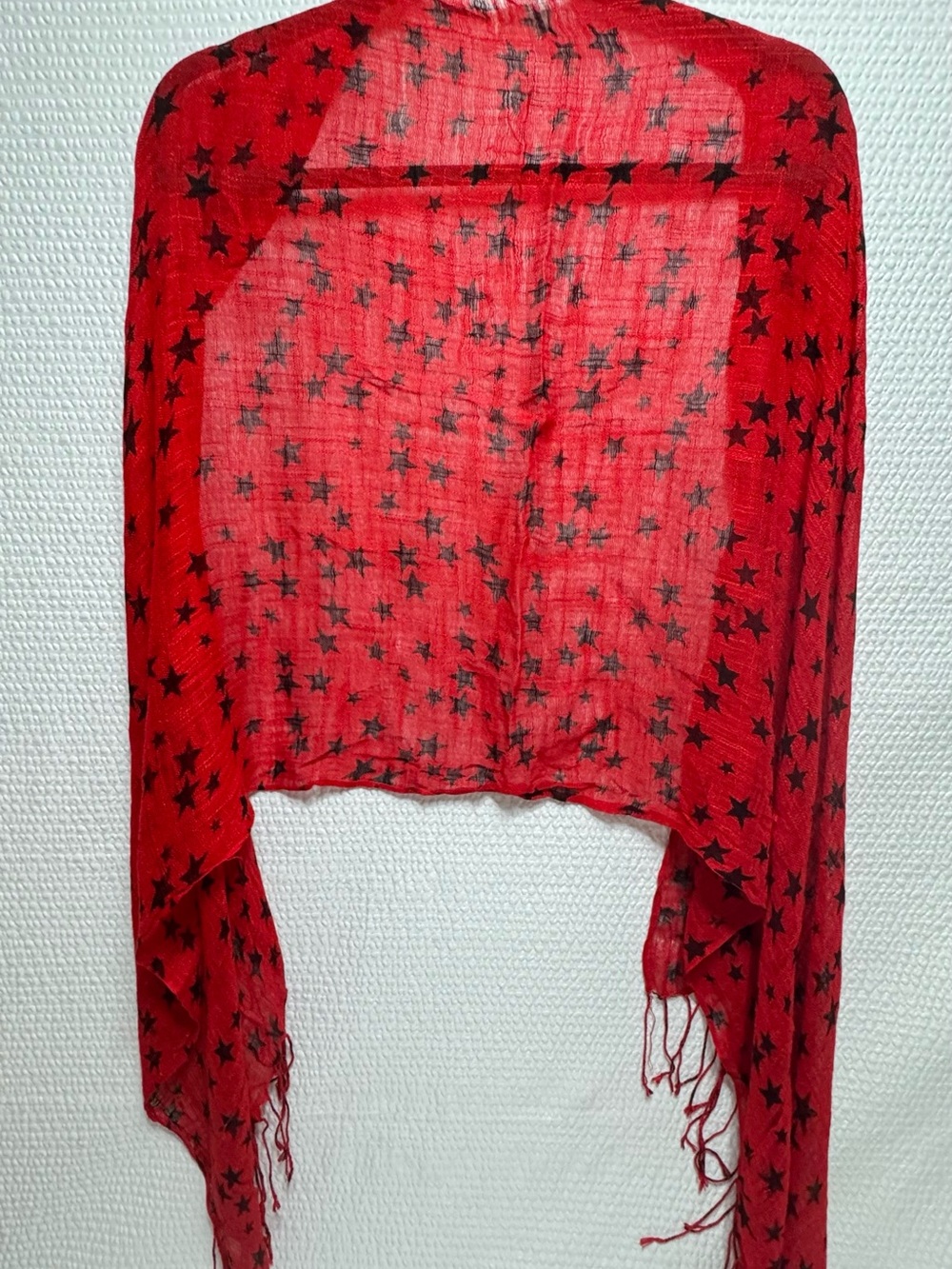 Red Star Print Lightweight Scarf